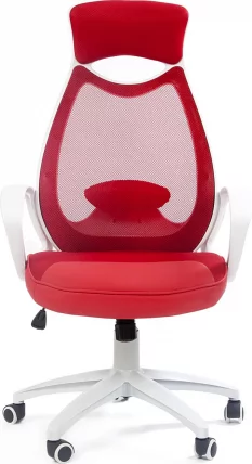 Кресло для руководителя CHAIRMAN 840 white  Комбинированный красный_1