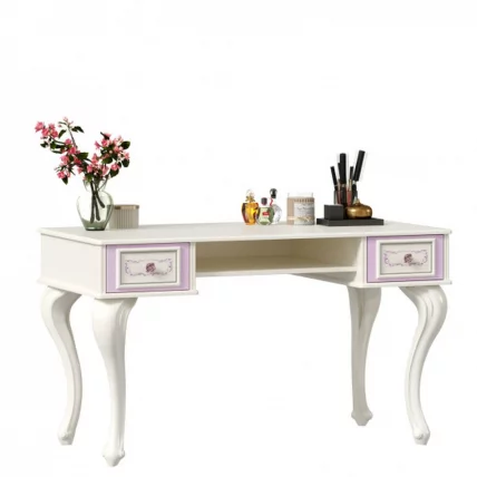 Стол письменный с полкой навесной Маркиза 03 Алебастр_8