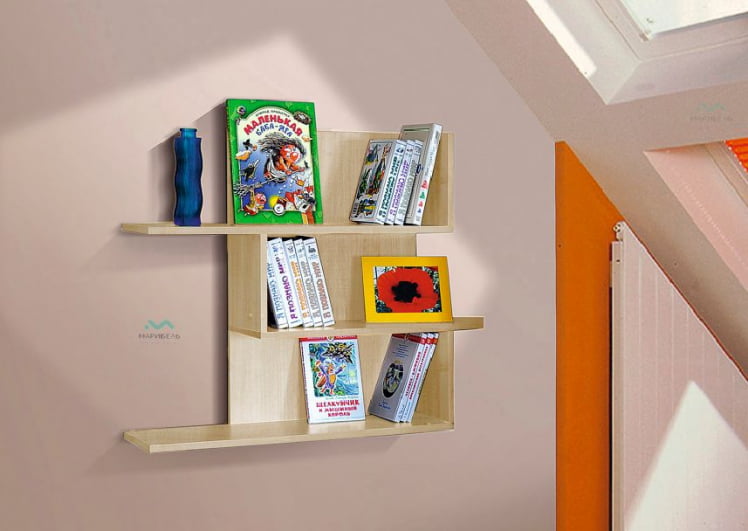 Полка для книг - 3 (Клен)_0