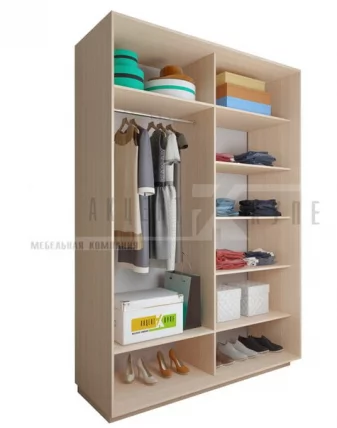 Шкаф-купе 2-х дверный Акцент-Сим ДЗ 1200х600 Ясень шимо тёмный_1