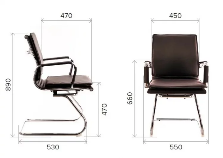 Кресло для посетителей Nerey CF экокожа Серый_2