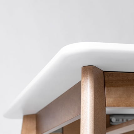 Стол обеденный Пегас Plus 160x95 Эмаль белая Морилка Дуб золотой_4