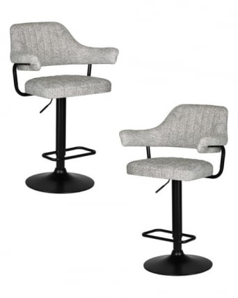 Стул барный DOBRIN CHARLY BLACK (светло-серый твид (LEO04)) 2 шт_0