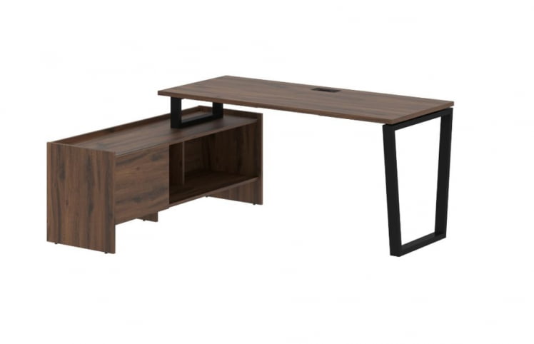 Стол с тумбой EDIS EVCT 17614 Дуб Денвер темный Черный_0