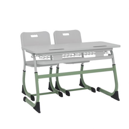 Парта двухместная регулируемая по высоте СМАРТЙ (рост 3-5) Оливковый/Серый / SMARTY_1