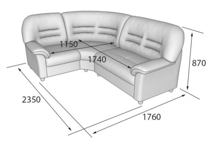 Диван угловой составной Премьер V-100 №2_2