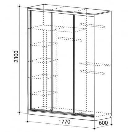 Шкаф-купе Бассо 1-600 бабочки Венге_3