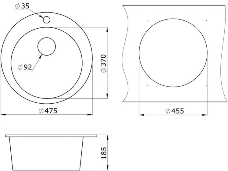 Кухонная мойка GRANULA 4801 Базальт_1