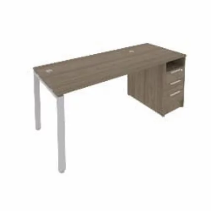 Рабочая станция с опорной тумбой Metal System Б.РС-СТП -1.3 Вяз/Серый_0