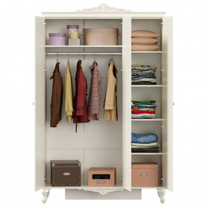 Шкаф трехстворчатый с зеркалом Луиза ЛД 665.074.000 Алебастр_2