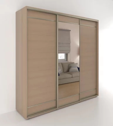 Шкаф-купе 3-х дверный Акцент-Лайт Д3 2400х600 Дуб молочный_0