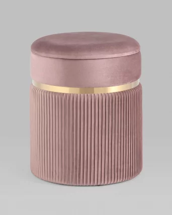 Пуф Миранда с ящиком велюр Розовый_1