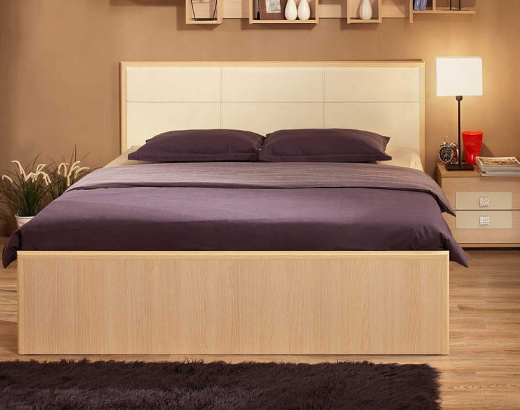 Кровать Люкс 1800 АМЕЛИ 101 с основанием дерево (дуб отбеленный)_1