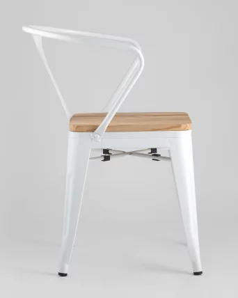 Стул с подлокотниками ТОЛИКС АРМ ВООД Белый / TOLIX ARM WOOD_3