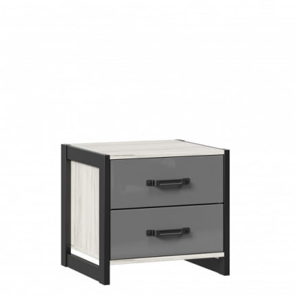 Тумба прикроватная Техно ЛД 678.100.000 Дуб Крафт белый Серый шифер_0