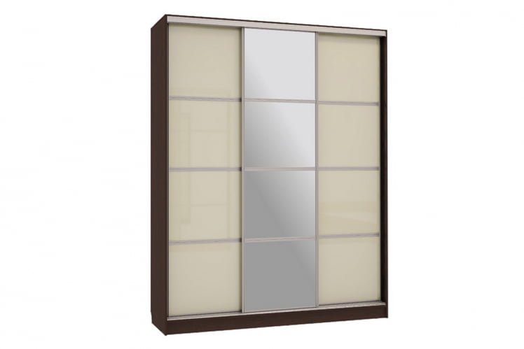 Шкаф-купе Бассо 2-600 с зеркалом SK-01B37 венге/крем_0