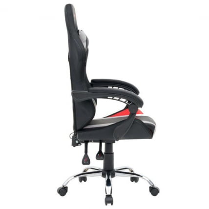 Кресло компьютерное CROMEX (КРОМЕКС) Quantum GM-155 RGB экокожа черное/красное/серое_8