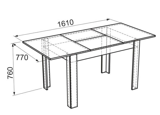 Обеденный стол Гермес 1 Дуб млечный / Венге_4