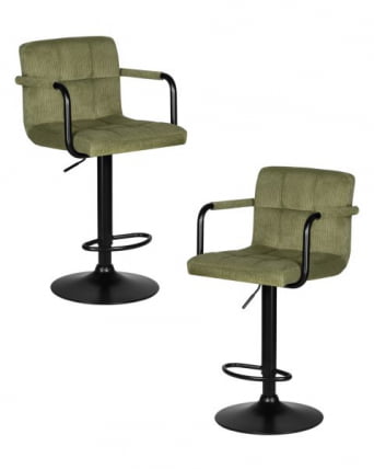 Стул барный DOBRIN KRUGER ARM BLACK (зеленый вельвет (LAR-E2041-7)) 2 шт_0