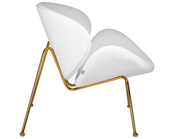 Кресло дизайнерское DOBRIN EMILY (белый винил YP17, золотое основание) 2 шт_7