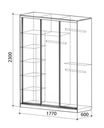 Шкаф-купе Бассо-1 Дуб Млечный_3