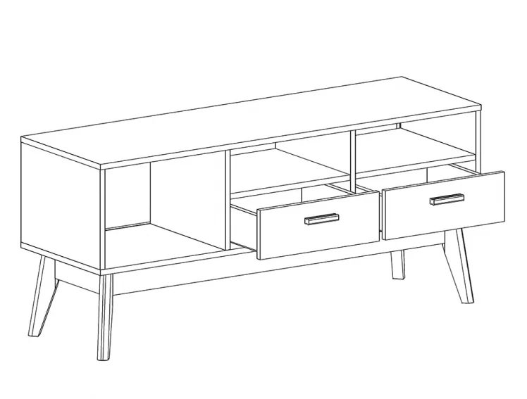 Тумба под ТВ Калгари 05 Дуб натуральный светлый-белый матовый_1