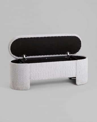 Банкетка Taks с местом для хранения букле светло-серый_2