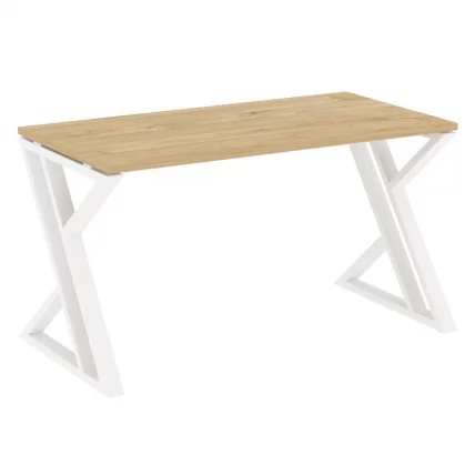 Стол рабочий LOFT VR.L-SRZ-3.7 Металл белый Тиквуд светлый_0