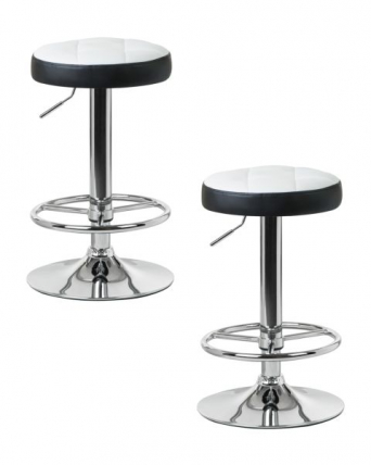 Табурет барный DOBRIN BRUNO (бело-черный) 2 шт_0