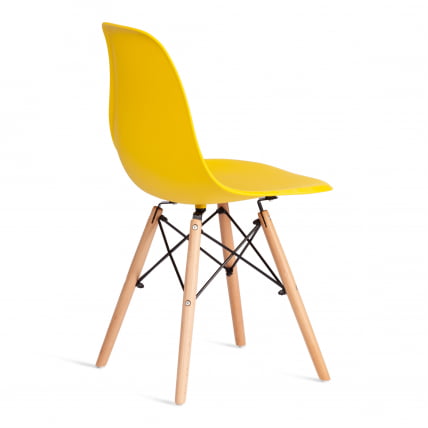 Стул CINDY (EAMES) (mod. 1801) дерево бук/металл/сиденье пластик, 45x51x82 см, Yellow (Желтый)_2
