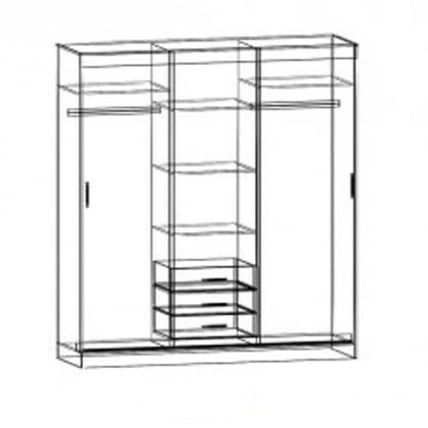 Шкаф-купе Лидер 3 Венге-дуб белфорд_1