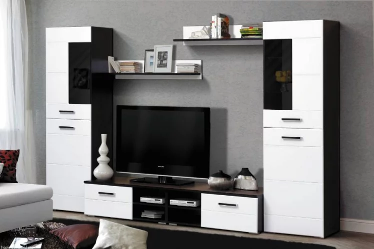 Набор мебели для гостиной Грация 1.6 МДФ матовый Венге/Венге шелк_0