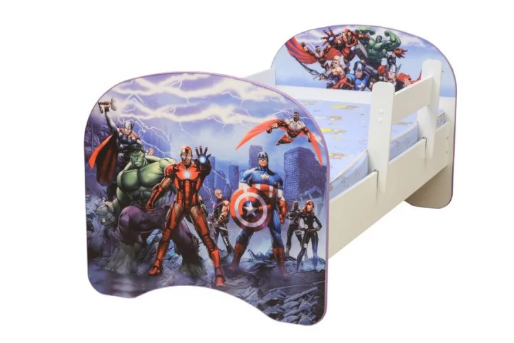 Кровать детская с фотопечатью без ящика 700*1400 Супергерои_0