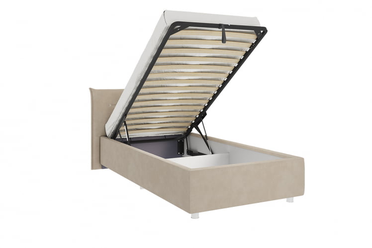 Кровать 0.9 Альба с подъем. механизмом ZP.KM0.9-01 капучино (велюр)_2