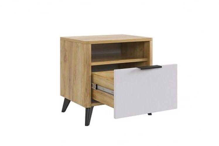 Тумба прикроватная Адам MSA-01 дуб крафт золотой/белое дерево_1