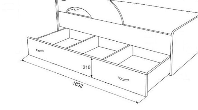 Ящик для кровати 160 РАДУГА Дуб млечный / Зелёный_1