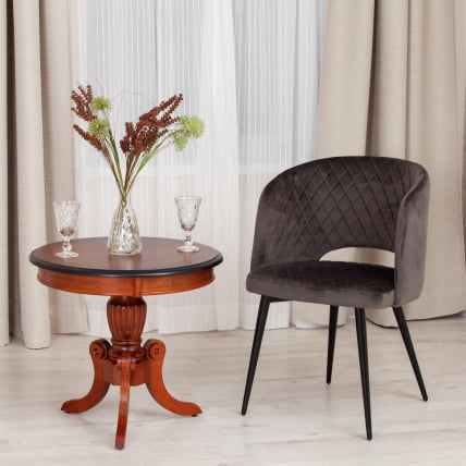 Кресло WIND (mod. 717) ткань/металл, 55х55х80 см, высота до сиденья 48 см, темно-серый barkhat 14/черный_10