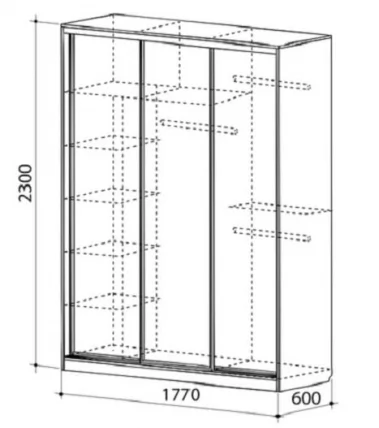 Шкаф-купе Бассо 5-600 Вишня оксфорд_3
