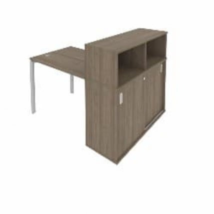 Рабочая станция с опорным шкафом-купе Metal System Б.РС-СШК-3.1 Вяз/Серый_0