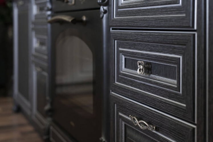 Кухонный гарнитур угловой Италия №07 Черный Дуб темный_8