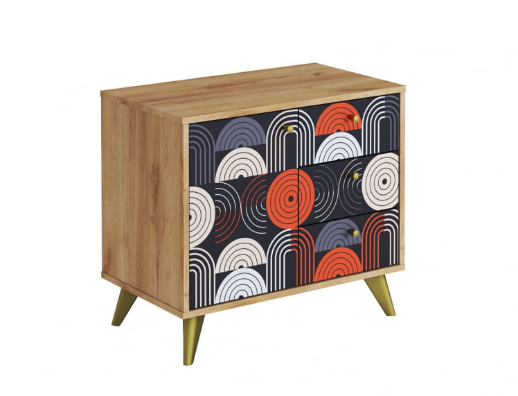 Комод Фьюжн КМ-002 дуб крафт золотой/VINIL_0