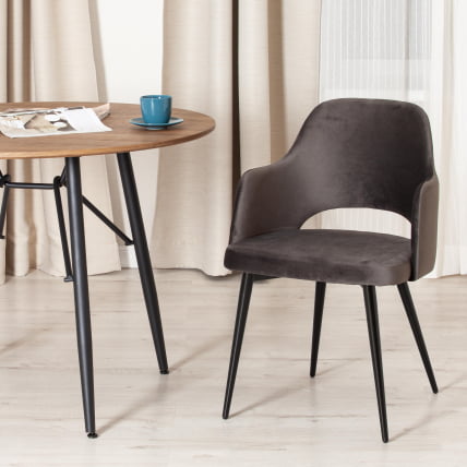 Кресло VALKYRIA 2 (mod. 718) ткань/металл, 55х55х80 см, высота до сиденья 48 см, темно-серый barkhat 14/черный_8