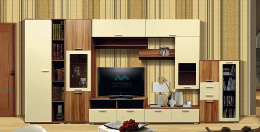 Тумба под ТВ М-2 Гармония-12 (Слива/ваниль)_1