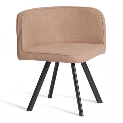 Комплект (стол, 4 стула) QUADRON (mod. PT14) Стол: МДФ/металл, стул: металл/шенилл, 100х100х73 см, 69х56х71 см, Beige (Бежевый) LY1701-4/черный_1