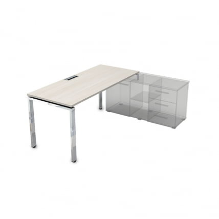 Стол рабочий, прямолинейный три опоры, правый GLOSS LINE НСТП-П.985 Ivory_0