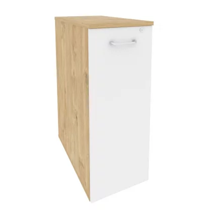 Тумба высокая выдвижная приставная / опорная ONIX O.VTPO-8 Тиквуд Светлый/Белый_0