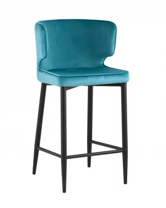 Полубарный стул Матео ножки велюр Темно-бирюзовый_0