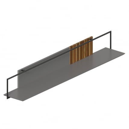 Полка Элиот ЛД 414.080.000 Оникс Серый/Орех фактурный_3