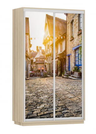 Шкаф-купе двухдверный Экспресс Дуо 1200х2400h Улица/Ясень шимо светлый_0