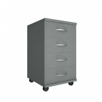Тумба подкатная (4 ящика, с замком) Riva А.ТМ-4F Серый_0